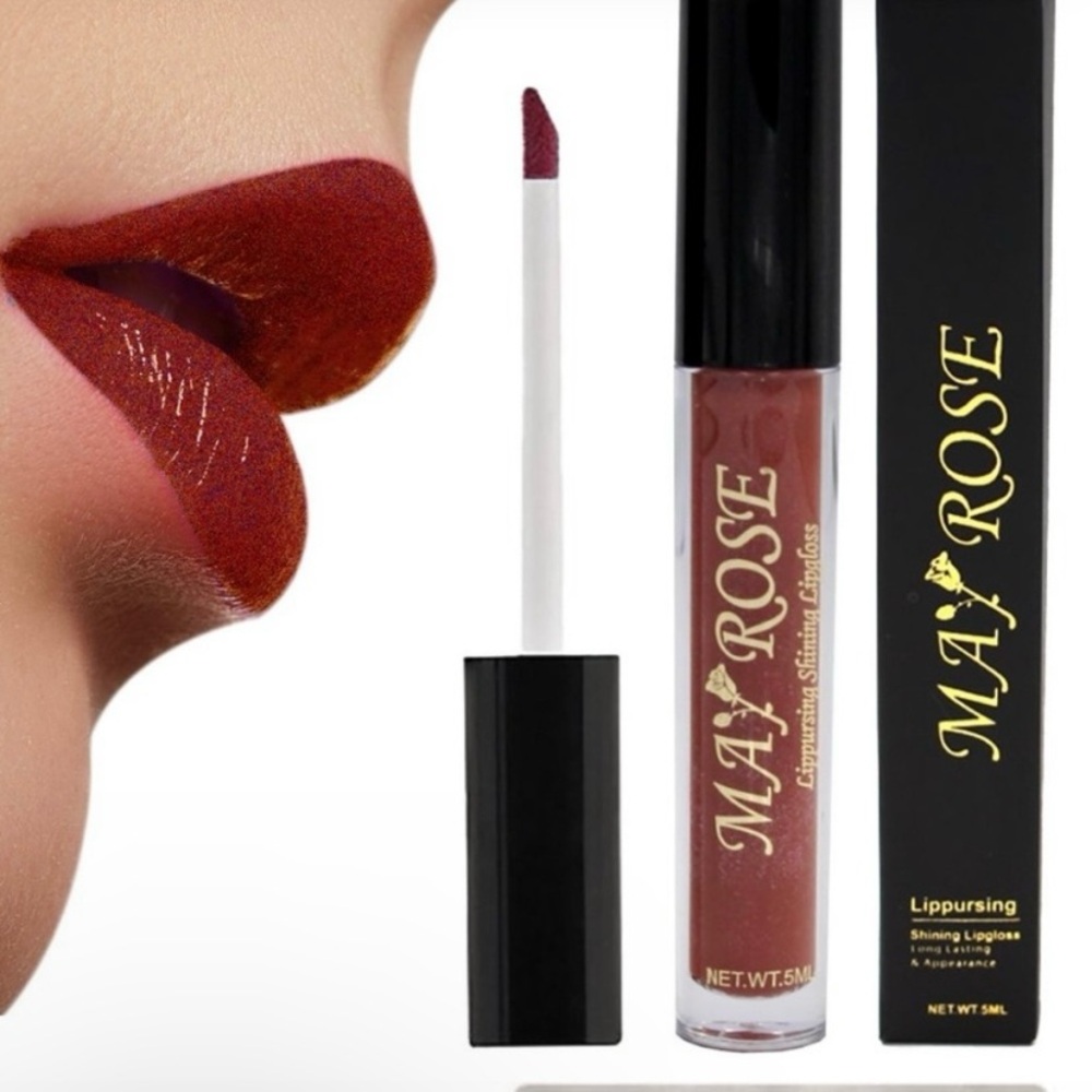 🎅🏻 SALE! May Rose tik tok famous lip stain sparkle in one tube deep wine new